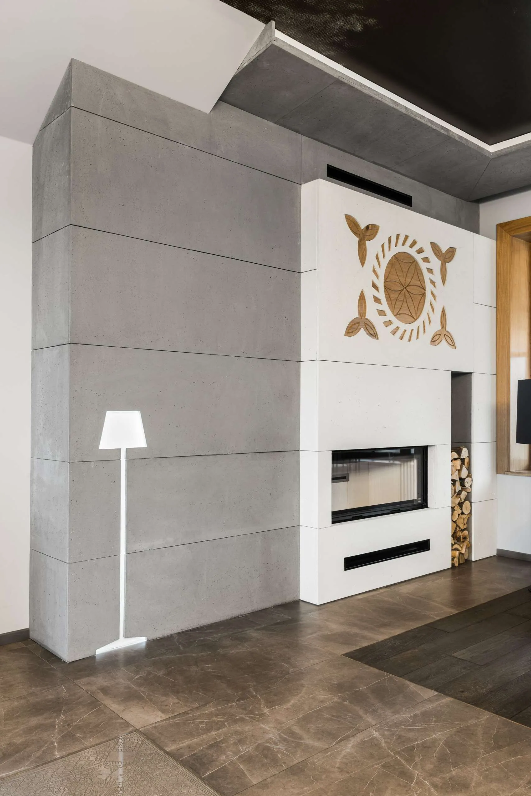 Concrete wall panels concreAte pure ash 120 x 60 cm / custom dimensions — Hotel Kopieniec Fizjo-Med SPA / Murzasichle